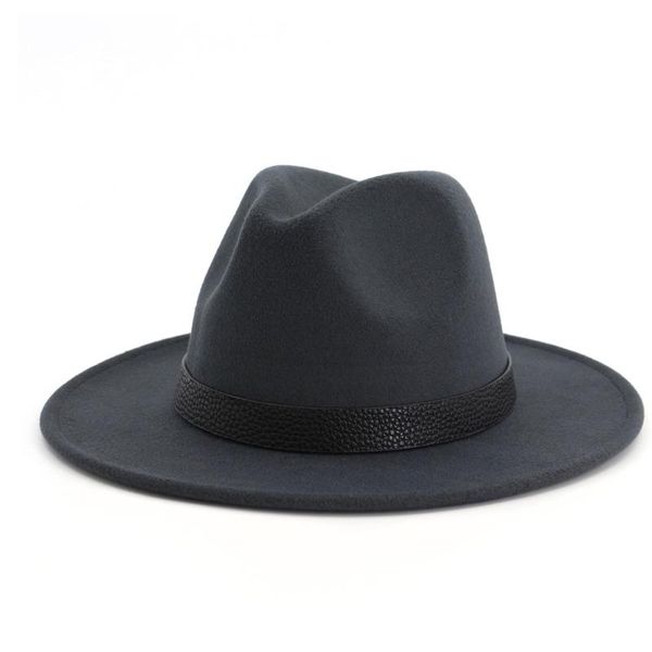 

мужчины женщины fedora hat с кожаным поясом панама джаз hat wide брим взрослых, Blue;gray
