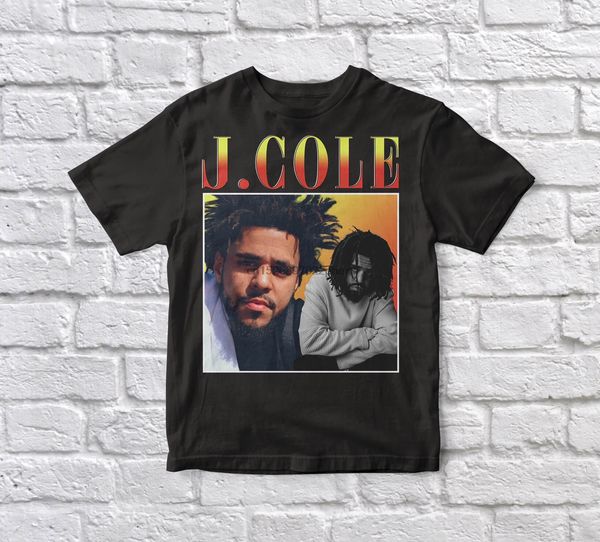 

j cole 90s vintage black tshirt men t shirt
