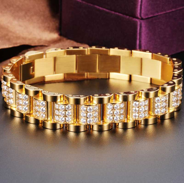 

link, chain 316l stainless steel bracelet tyrant gold men's jewelry gift, Black
