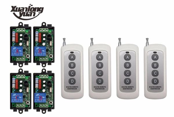 

xuanlongyuan ac 220v 1ch 10a wireless remote control switch relay output radio receiver module+transmitter garage door/shutters