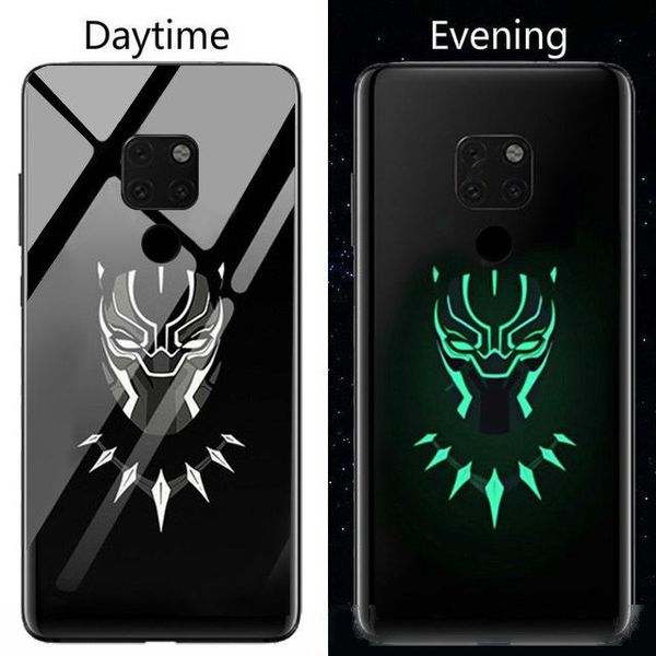 

marvel venom iron man deadpool luminous glass phone case for huawei mate 20 10 pro avengers batman black panther cover funda