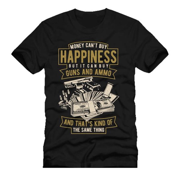 

2019 100% cotton fashion money cant buy me happiness guns & ammo mashup mens t shirt tees new 2019 tee shirt