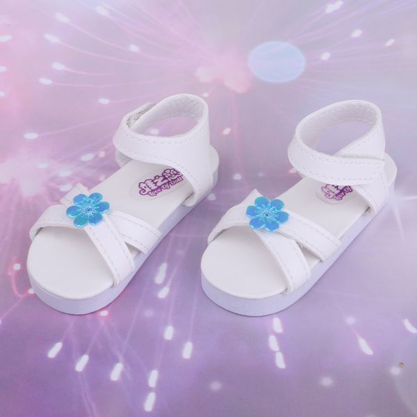

handmade fashion pu leather girl doll flower shoes for 1/3 bjd dolls (white