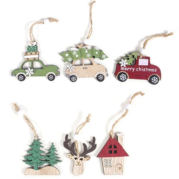 

12Pcs Wood Slices DIY Christmas Pendants Ornaments with Hang String Xmas Tree Pendants Home Party Decorations Kids Gift Hang Orn
