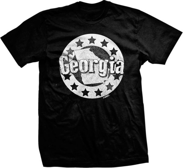 

georgia shape stars giorgian ga peach state pride mens tee t shirt t-shirt custom printed