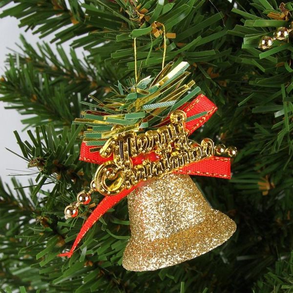 

6pcs color dusted plastic bells christmas tree accessories christmas bells