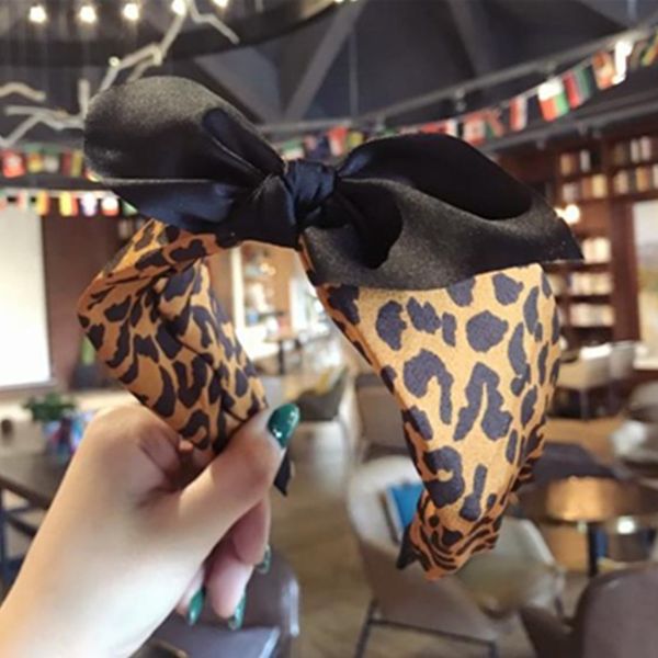 

hair accessories women animal print bow knotted headband adults girls wide head band with little knot ladies headdress