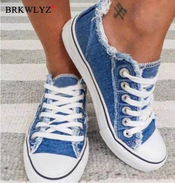 

2020 selling women canvas shoes denim thin casual spring autumn t-tied low-leisure students shoes matching all choice, Black