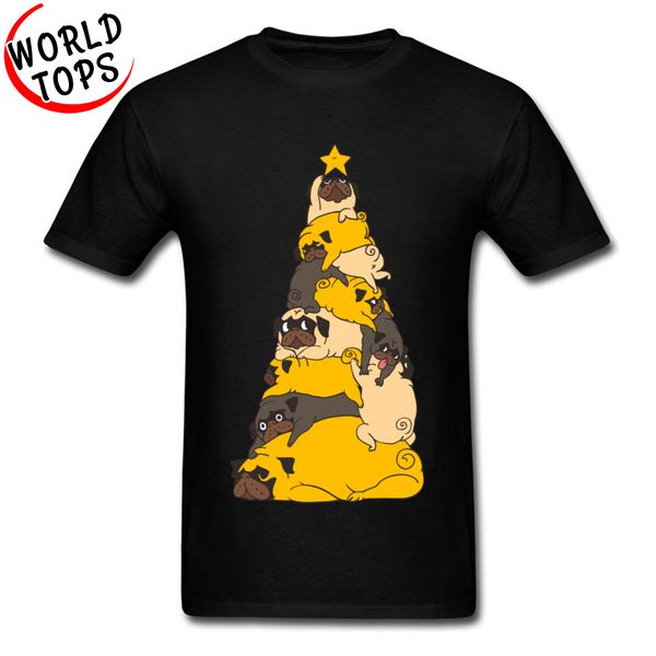 

christmas tree lazy pugs image t-shirts women men funny design cartoon print tshirt summer autumn sweatshirts crew neck