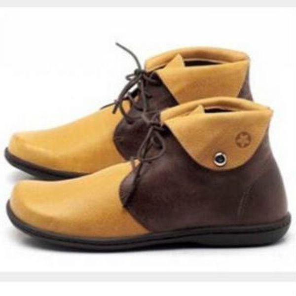 

women ankle boots flats lace up matin shoes woman chaussures femme zapatos mujer sapato autumn vintage pu leather d1686, Black