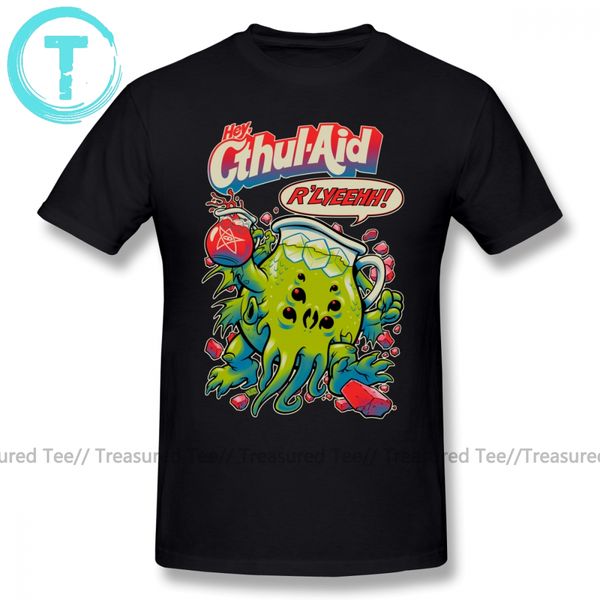 

ктулху t shirt мультфильм печати cthul aid футболка хлопок с коротким рукавом майка мужчины симпатичные плюс размер printed бич tshirt