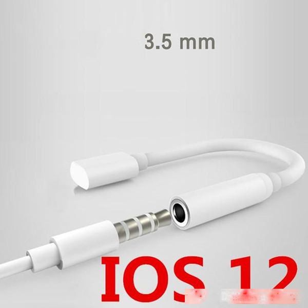 

earphone headphone jack adapter converter cable lighting to 3.5mm audio aux connector adapter for ios 13 cord for 7&8p-4