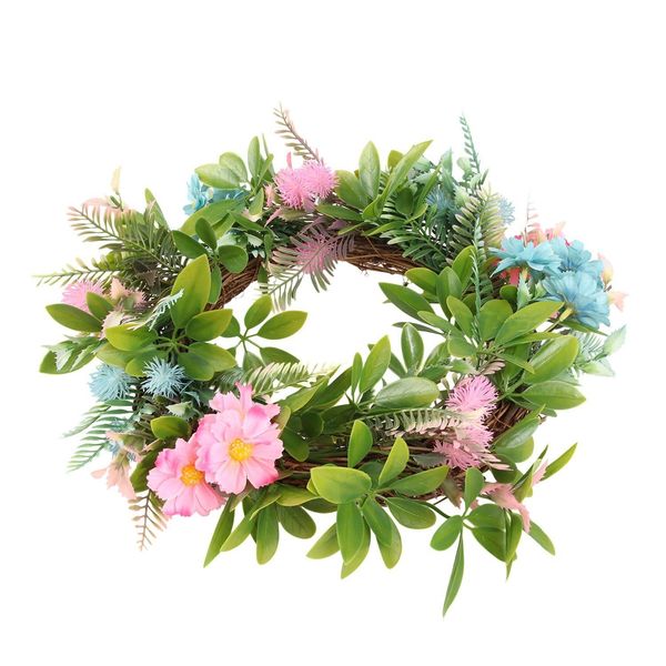 

factory direct greenery leaves hanging door artificial chrysanthemum flower wreath for party home wedding decor
