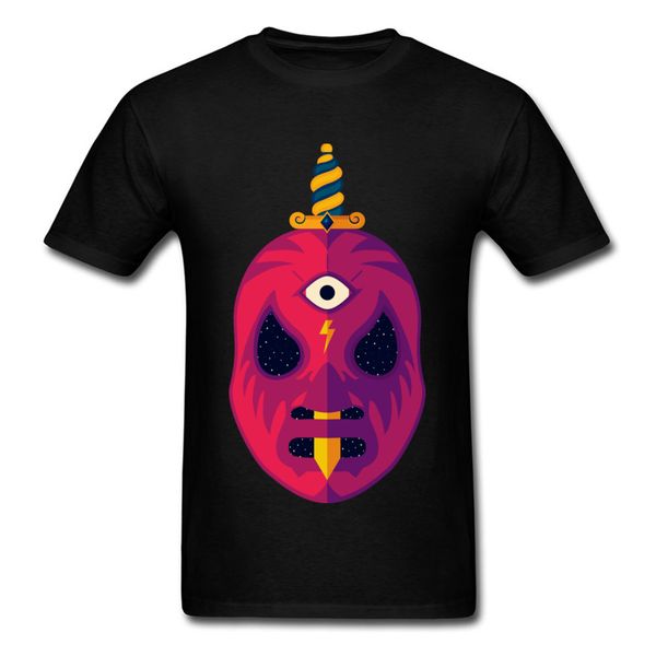 

india tshirt mask model t-shirts slim fit summer short sleeve flame shaman luchador cosmico t shirt male