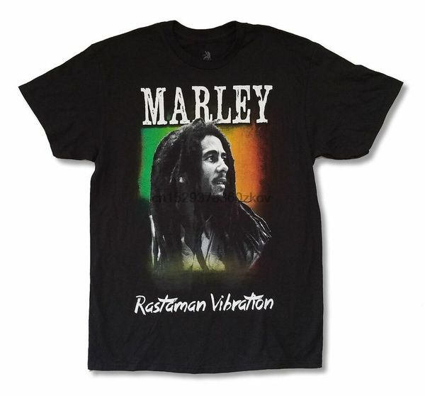 

bob marley rastaman vibration black t shirt new official adult(1