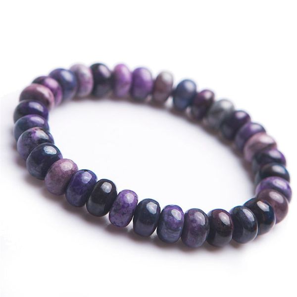 

south african natural purple sugilite bracelets women femme stretch healing crystal gems abacus bead natural stone bracelet, Black
