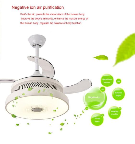 

retro invisible fan purification light smart bluetooth music chess room mahjong restaurant light purifying ceiling fan