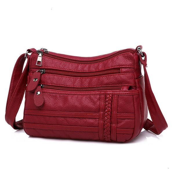 

women bag pu soft leather shoulder bag multi-layer crossbody quality small bags