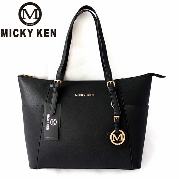 

micky ken large capacity luxury handbags michael same style women bags designer famous brand lady leather tote bags sac a main, Black;red