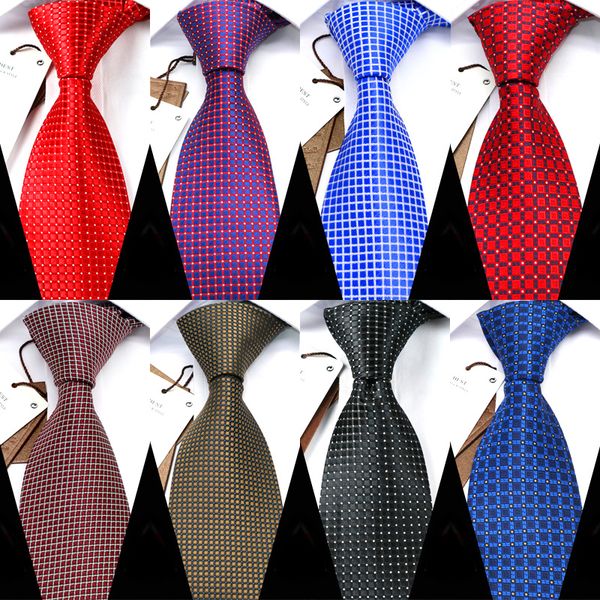 

bow ties yishline men 8 cm brand solid plaid woven jacquard necktie mens tie 2021 wedding corbatas para hombre accessories gift, Black;gray