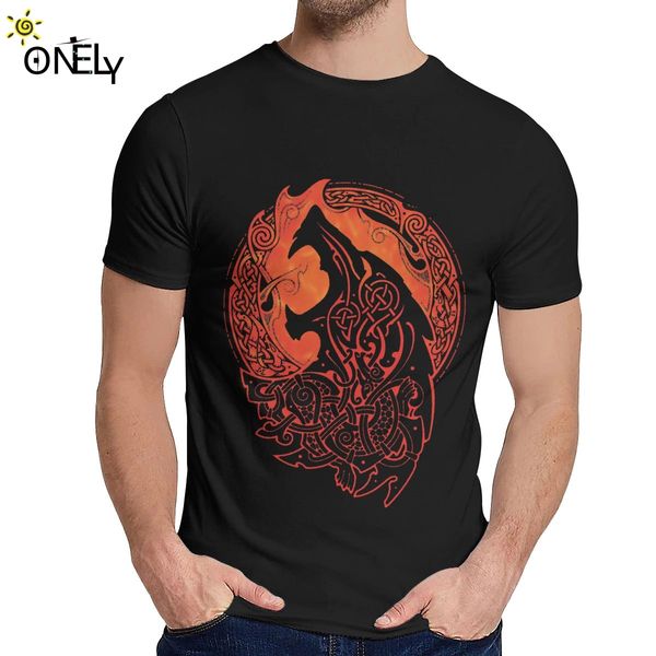 

boy t shirt viking valhalla odin fenrir loki's son natural cotton man's o-neck harajuku streetwear la camiseta