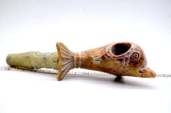 

Dolphin hand made soapstone smoking pipe / bong/ hand made smoking device / water pipe /spoons smoke pipe stoned brand