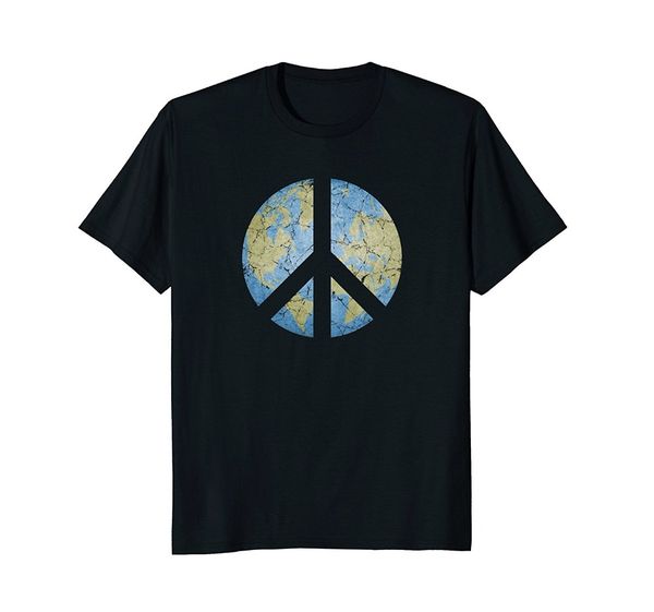 

2020 summer style vintage peace on earth world peace t-shirt tee shirt