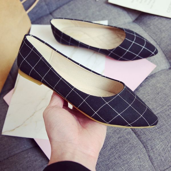 

женщины моды весна лето flat обувь женский повседневный lattice flats lady мягкая удобная слип на лодке обувь мокасины ленивый flats, Black