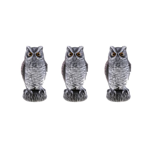 

3pcs owl falcon decoy statue yard garden crow scarecrow outdoor deterrent