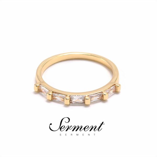 

wedding rings serment european simple ring for women man mini cubic zirconia rose gold color fashion jewelry finger accessories, Slivery;golden