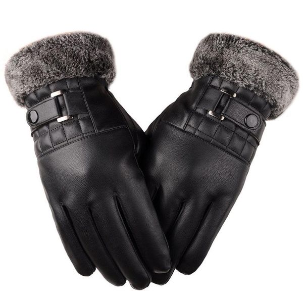 

five fingers gloves 2021 winter leather keep warm tactical motorcycle ski snow snowboard guantes mujer dropship, Blue;gray