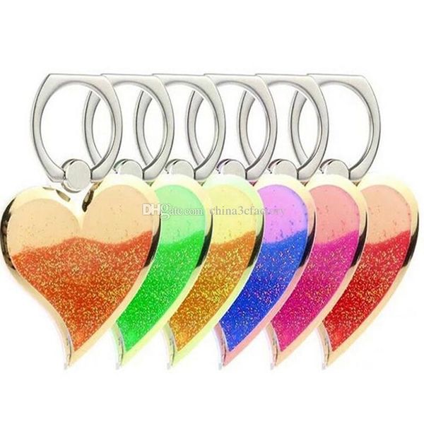 

360 rotating liquid finger grip quicksand glitter heart luxury phone ring holder 360Â° rotation universal for iphone 6 7 samsung note 8 s8