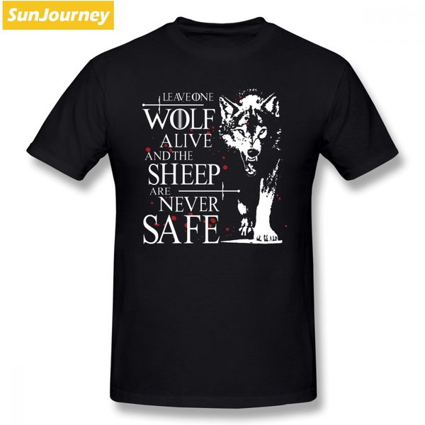 

leave one wolf alive and the sheep are never safe game of thrones t shirt short sleeve streetwear big size cotton men's clothes