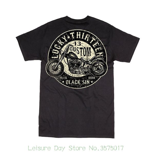 

новое прибытие мужской tees casual boy футболки топы скидки по мужчинам lucky 13 одежда black sin tee черная рубашка (1