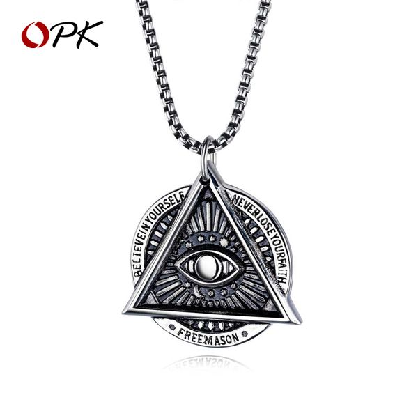 

chains brand men jewelry horus eye of god necklace fashion men's hip-hop versatile punk personality pendant with clothes, Silver