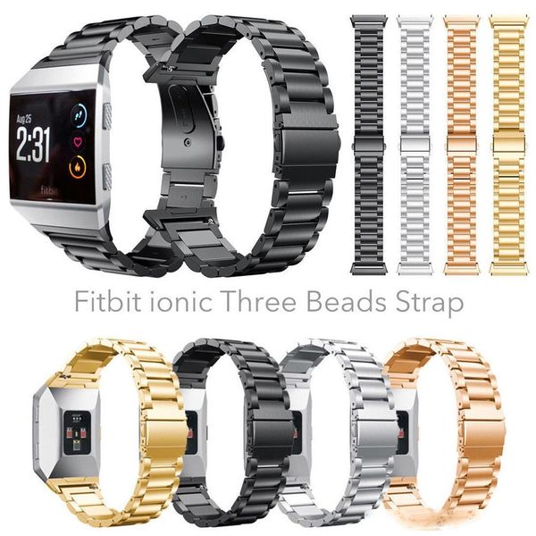 

4 color luxury stainless steel watchband for fitbit ionic smart wristwatch replacement bracelet strap watch band