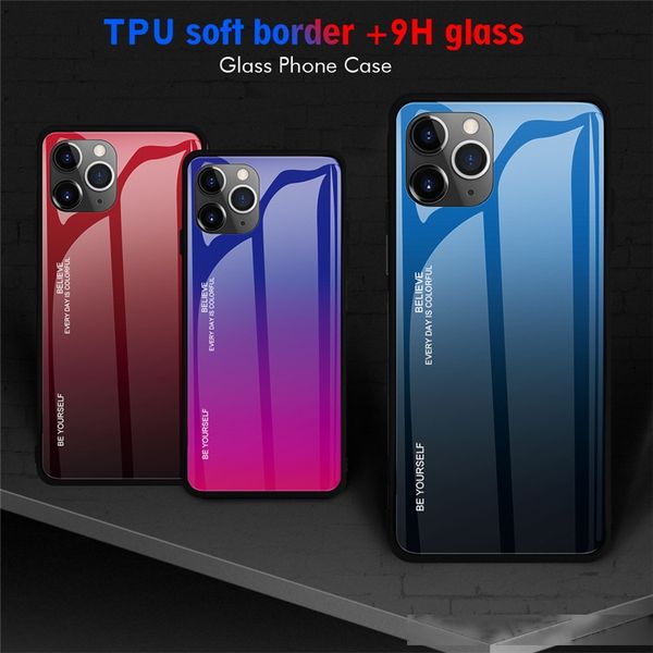 

new gradient tempered glass tpu cases for iphone 11 pro max 2019 xs max x xr 8 7 back cover phone case scratch resistant and wear resistant