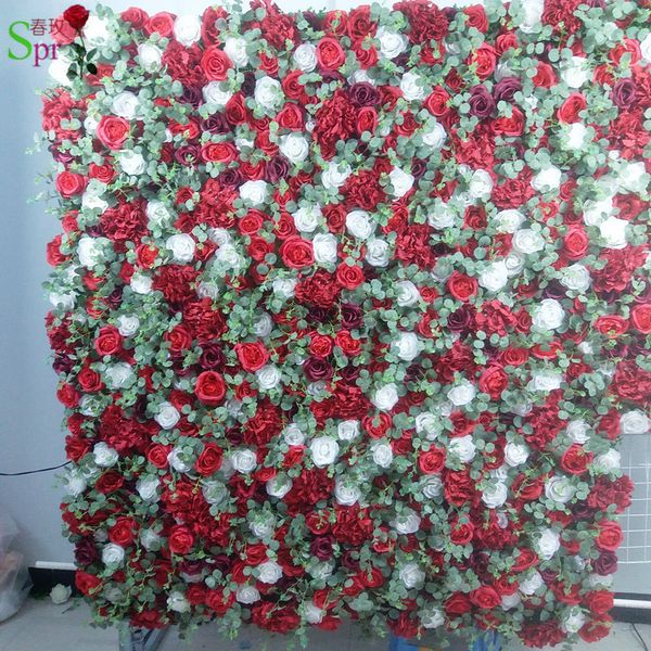

spr 3d artificial wedding rose flower wall backdrop arrangement decoration ever table runner and centerpiec