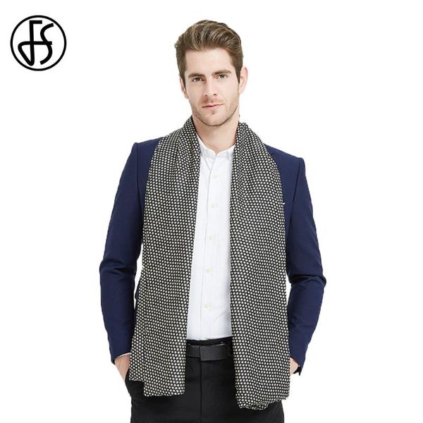 

fs winter silk scarf for men business office warm neck scarves black blue print smooth shawl bufanda foulard, Blue;gray