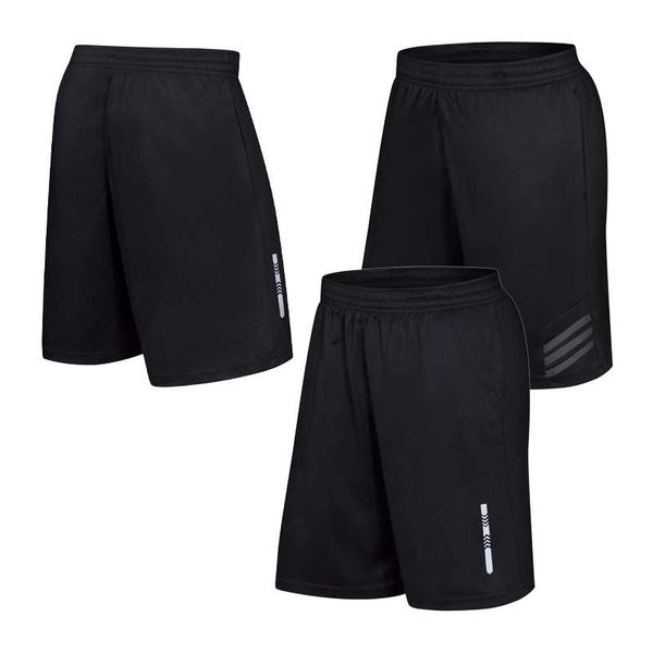 

running shorts pocket quick dry men fitness loose soccer sweatpant reflective short elastic waist workout beach, Black;blue