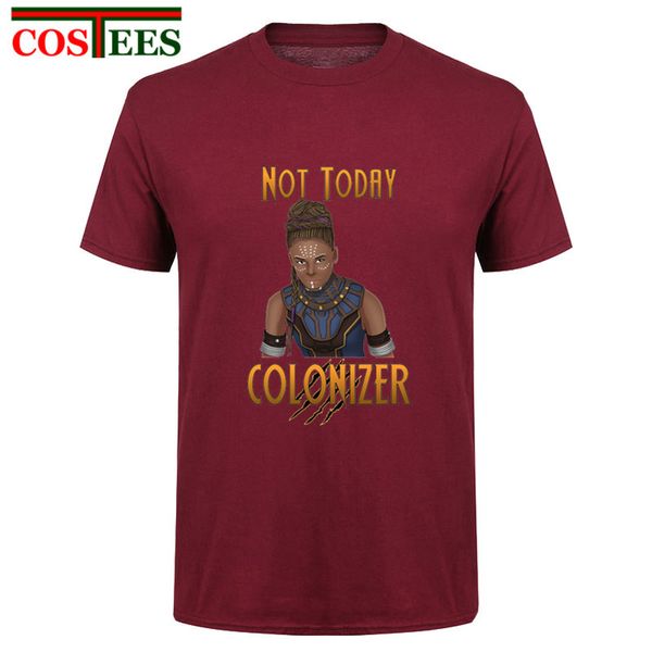 

africa wakanda black panther t shirt men civil war shuri not today colonizer t-shirt men avenger infinity fitness comics tee