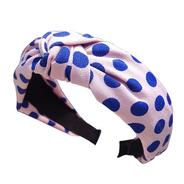 

solid color headband for women korean soft printed knotted hairband spring summer handmade bowknot hair hoop hair accessories, Pink
