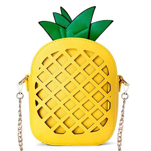 

women's pineapple purse,fruit shaped pu leather shoulder bag (1-pineapple