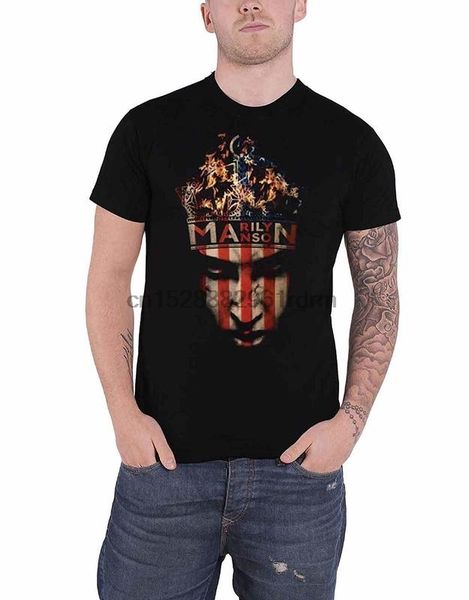 

одежда marilyn manson футболка корона логотип официальный mens black 3507