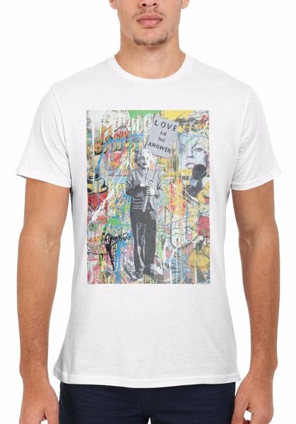 

banksy einstein love is the answer men 2019 brand homme tees print t-shirt men harajuku brand t-shirts
