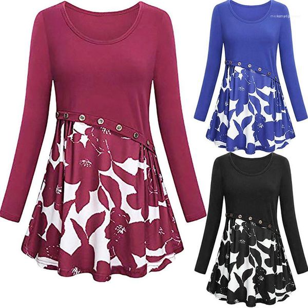 

dresses casual plus size females clothing floral print panelled womens casual dresses fashion loose rivet panelled womens designer, Black;gray