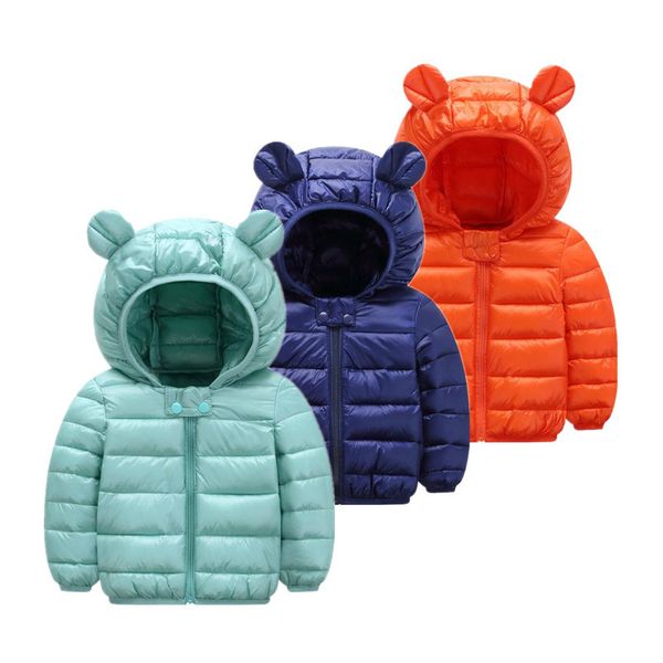 

1- 5у девочки куртка дети мальчики моды пальто с ear hoodie осени девушки одежда для новорожденных одежда для малышей девочка, зимней одежды, Blue;gray