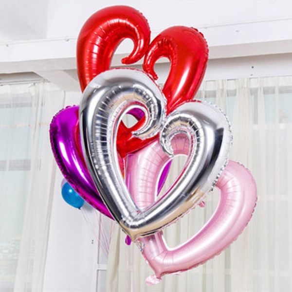 

party decoration 1pc 100cm*108cm large size hook heart shape foil helium balloons i love you balls wedding marriage 40inch