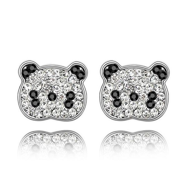 

New Women Crystal Cute Panda Earrings Made With Czech Crystals For Ladies Girls Gift Free Shipping