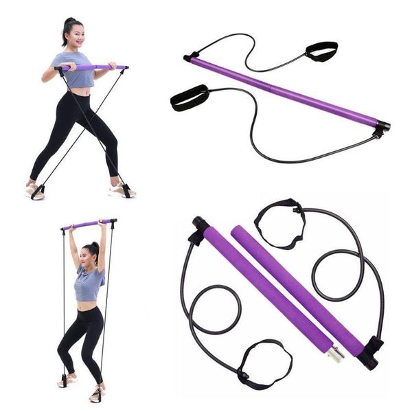 

1 шт пилатес bar стик диапазона с сопротивлением портативный ног бар пилатес lightweight 2 trainer стик упругие loops n1f5